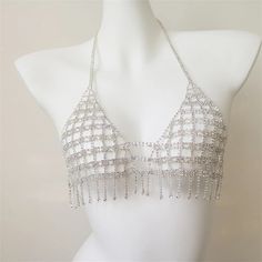 49380519182618 Bra Chain, Crystal Bra, Rhinestone Bra, Chain Bra, Nightclub Party, Computer Glasses, Jewelry Luxury, Silver Accessories, Chain Jewelry