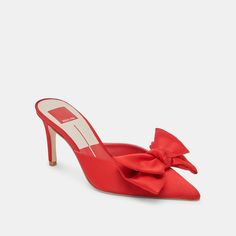 Grad Outfits, Heels Red, Bow Style, Red Satin, Kitten Heel, Tailored Trousers, Fashion Statement, Kitten Heels, Heel Height