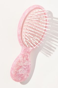 This mini brush is your pocket-sized companion for on-the-go detangling and styling. Great for travel! | Serene Style Mini Detangling Brush by Anthropologie in Pink, Women's Big Lil Gifts, Hairstyles For Receding Hairline, Mini Brush, Christmas Stocking Gifts, Real Christmas, Birthday Wishes For Myself, Birthday Items, Detangling Brush, Lip Tattoos