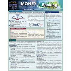 a poster with money and banking written on it's front page, in english