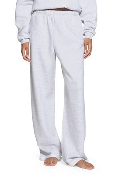 SKIMS Cotton Blend Fleece Straight Leg Sweatpants | Nordstrom Skims Sweatpants, Straight Leg Sweatpants Outfit, Straight Sweatpants, Straight Leg Sweatpants, Garage Clothing, Sweat Sets, Clothing Wishlist, Candle Pedestal, Grey Sweats