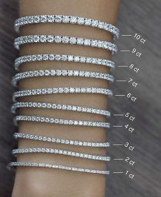 14k White Gold 1ctw Diamond Tennis Bracelet Diamond Bracelet Design, Diamond Huggies, Bracelet Tennis, Diamond Tennis Bracelet, Initial Jewelry, Tennis Bracelet Diamond, Anklet Bracelet, Diamond Bracelets, Tennis Bracelet