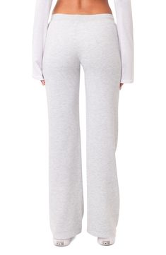 Let 'em know you're here for the drama in stretchy, cotton fleece pants slung in a low-rise fit. 50% cotton, 50% spandex Machine wash, dry flat Imported Sporty Elastane Pants For Loungewear, Cotton Straight Leg Bottoms For Leisure, Comfort Stretch Loungewear Pants With Straight Hem, Comfort Stretch Pants For Loungewear With Straight Hem, Full Length Sweatpants With Comfort Waistband For Relaxation, Winter Stretch Straight Sweatpants, Comfy Stretch Wide Leg Sweatpants, Comfortable Full-length Sweatpants For Relaxation, Gray Stretch Straight Sweatpants