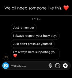 two texts that are being sent to someone on their cell phone, with the text we all need someone like this