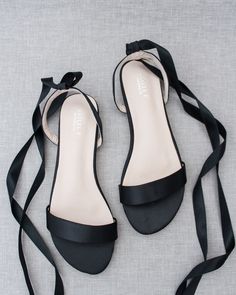 black satin flats Summer Prom Sandals With Satin Bow, Spring Bridesmaid Wedding Shoes With Flat Heel, Summer Evening Ankle-tie Wedding Shoes, Ankle Tie Wedding Shoes For Summer Evening, Evening Ankle Tie Wedding Shoes For Summer, Summer Lace-up Sandals For Wedding, Summer Evening Wedding Shoes With Ankle Tie, Summer Wedding Shoes With Ankle Tie For Evening, Lace-up Sandals For Summer Wedding