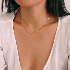 Dainty Gold Mini Nugget Chain Necklace, a delicate sparkle chain for your everyday layering. ◇ Chain measures approx.: 15"+2" extender ◇This necklace will arrive in an eco-friendly jewelry paper box, making it a nice gift to give a friend or keep for yourself. ◆ View more GOLD necklaces https://www.etsy.com/shop/EFHANDMADEJEWELRY?section_id=13195302 // LAYERING UP IDEAS// ◇ Gold Layering Thick Elongate Chain Necklace https://www.etsy.com/hk-en/listing/695932436/thick-chain-necklace-link-chain-ne Simple Paperclip Chain Necklace As Gift, Simple Paperclip Chain Necklace Gift, Dainty Everyday Chain Necklace, Delicate Charm Necklace With Chain For Everyday, Everyday Delicate Chain Necklace, Delicate Paperclip Chain Necklace For Gift, Delicate Link Chain Necklace, Minimalist Figaro Chain Charm Necklace, Elegant Figaro Chain Layered Necklace