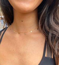 Charm choker, Circle charm necklace, minimalist choker, Sterling silver or gold filled 2023 Birthday, Bridal Party Earrings, Circle Charm Necklace, Dangle Hoop Earrings, Party Earrings, Necklace Minimalist, Gold Choker, The Circle, Chain Earrings