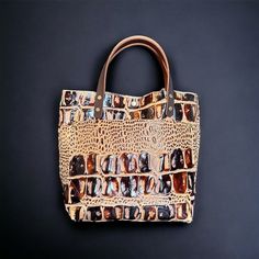 These beautiful totes are one of a kind timeless classics. They are all made with 100% genuine leather ranging from 3-5 oz. All exterior seams are double stitched. This adorable bag measures approx. 10 1/2" tall, approx. 12 1/2" across the top, approx. and has a depth of approx. 5".  The handles have an approx. drop of 5". You can pick to have handles or no handles, snap or no snap, handle color and fastener color. I do not include the cross-body strap.  I use real leather for all my items, whic Square Brown Coated Canvas Bag, Large Luxury Brown Satchel, Brown Square Coated Canvas Bag, Luxury Large Shoulder Bag With Leather Handles, Brown Coated Canvas Bag For Errands, Rectangular Leather Shoulder Bag For Errands, Brown Textured Leather Coated Canvas Shoulder Bag, Brown Textured Leather Bag For Daily Use, Cognac Textured Leather Rectangular Bag