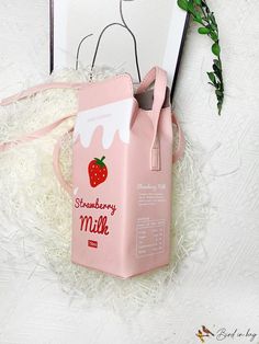 BirdinBag - Compact Strawberry & Letter Graphic Box Bag Rectangular Large Capacity Bucket Bag As Gift, Pink Rectangular Box Bag For Daily Use, Gift Rectangular Shoulder Bag, Trendy Rectangular Bucket Bag For Gift, Rectangular Case Shoulder Bag Gift, Portable Rectangular Bag For Gifts, Rectangular Gift Bag, Large Capacity Bucket Box Bag For Gifts, Large Capacity Bucket Box Bag As Gift