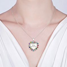 birthstone heart necklace Heart-shaped Alloy Necklaces For Mother's Day, Rhinestone Alloy Necklace For Gifting, Rhinestone Alloy Necklace As Gift, Rhinestone Alloy Necklace For Gift, Rhinestone Alloy Necklaces As Gifts, Mother's Day Heart Pendant Alloy Necklace, Mother's Day Heart Pendant Alloy Jewelry, Heart-shaped Alloy Necklace For Mother's Day, Mother's Day Heart-shaped Alloy Necklace