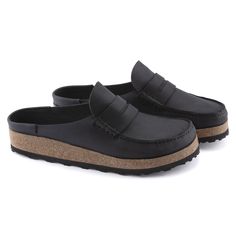 Classic Slip-on Clogs With Leather Sole, Classic Slip-on Clogs With Rubber Sole, Classic Mules With Rubber Sole And Plain Toe, Classic Leather Slip-on Clogs, Classic Slip-on Mules With Textured Sole, Classic Mules With Stitched Sole And Plain Toe, Classic Slip-on Mules, Classic Slip-on Mules With Stitched Sole, Workwear Slip-on Clogs With Rubber Sole