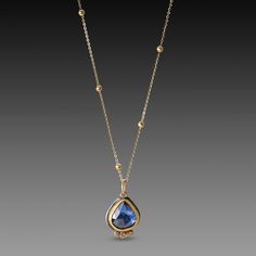 Gemstone Necklaces – Ananda Khalsa Gold Dot, Gemstone Necklaces, Gold Dots, Teardrop Necklace, Sapphire Necklace, Blue Rose, 22k Gold, Rose Cut, Gemstone Necklace