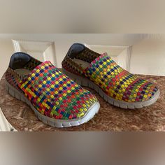 Corkys Joann Slip On Shoes; Nwot; Size 8; Multi Colored; These Have Never Been Worn; Smoke Free Home. Multicolor Closed Toe Synthetic Sneakers, Multicolor Synthetic Closed Toe Sneakers, Multicolor Round Toe Sneakers For Summer, Multicolor Flat Sneakers For Summer, Fun Multicolor Slip-on Sneakers, Multicolor Non-slip Sneakers For Spring, Summer Multicolor Round Toe Sneakers, Multicolor Flat Synthetic Sneakers, Spring Multicolor Non-slip Sneakers