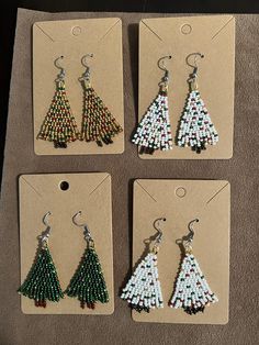 Lovely Christmas tree earrings My Community, Tree Earrings, Christmas Tree Earrings, Christmas Bead, Jade Necklace, Earring Tree, Christmas Wishlist, Festive Christmas, Crystal Necklace