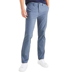 Stay Stylish And Comfort For Any Casual Occasion With The Refined Slim Fit And Smart 360 Flex Stretch Fabric Of These Alpha Chino Pants From Dockers. Casual Jeans With Welt Pockets And 5-inch Inseam, Blue Straight Bottoms For Spring, Casual Washed Blue Straight Bottoms, Casual Straight Washed Blue Bottoms, Fitted Straight Leg Light Indigo Bottoms, Fitted Light Indigo Straight Leg Bottoms, Spring Straight Fit Denim Blue Pants, Light Indigo Fitted Straight Leg Bottoms, Mid-rise Blue Jeans For Business Casual