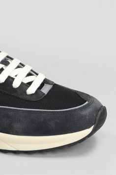 Track classic Sneakers in black Suede and fabric, round toe, laces, suede details, iconic lateral logo, rubber sole, 100% suede, Made in Italy