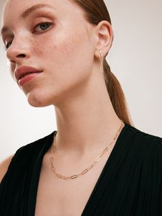 Embrace understated elegance with our 14K Solid Gold Paperclip Necklace. This versatile piece features a sleek link chain design, perfect for effortless layering or as a standalone statement. Crafted from genuine gold, it's a timeless gift for her, symbolizing both style and sophistication.  🌸 Celebrate Mother's Day with our exclusive sale at Valora! Honor the special mothers in your life with our exquisite collection of handmade silver bracelets. Each piece is meticulously crafted, offering a unique and intimate touch. Ideal for those seeking a special, handmade gift, our silver bracelets radiate appreciation and admiration. Don't miss out on our limited-time offers to create unforgettable moments with the mothers you cherish through Valora's thoughtful gifts. 💐 P R O D U C T ∙ D E T A Necklace Layering Gold, Gold Paperclip Necklace, Paperclip Necklace, Thoughtful Gifts For Her, Real Gold Jewelry, Link Chain Necklace, Gold Gift, Chain Design, Gold Necklace Layered