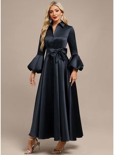 JJ's House Bow Satin V-Neck Collared Winter Spring Fall A-line General Plus Belt/Sash No Leg Slit Back Zip Elegant Simple Minimalist Other Colors Height:5.8ft（176cm） Bust:32in（82cm）Waist:24in（61cm）Hips:35in（89cm） No Ankle-Length Blue Long Sleeve Evening Dress. #JJ's House #Bow #Satin #VNeck #Collared #Winter #Spring #Fall #Aline #General #Plus #BeltSash #NoLegSlit #BackZip #Elegant #Simple #Minimalist #OtherColors #No #AnkleLength #Blue #LongSleeve #EveningDress Long Sleeve Evening Dress, Satin Evening Dress, Satin Evening Dresses, Chiffon Evening Dresses, Long Sleeve Evening Dresses, Mother Of The Bride Dress, Blue Long Sleeve, Neck Collar, Dress With Bow