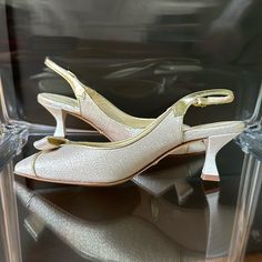 Perfect Natalie 50 Is The Perfect Wedding Shoe For The Gal Who Loves A Kitten Heel! Size 6.5, Champagne Lame, Perfect Never Worn Condition, In Box Sarah Flint, Perfect Wedding Shoes, The Perfect Wedding, Kitten Heel, Perfect Wedding, Shoes Women Heels, Wedding Shoe, Kitten Heels, Champagne