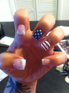 Patriotic Nails Design, Flag Nails, Patriotic Nails, Usa Nails, Fourth Of July Nails, Easy Nails, 4th Of July Nails, July Nails, Nails For Kids