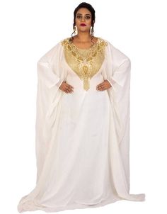 Beautiful 😉 Arabic A-line embroidered farasha dress White 👗 Order Online latest Embroidered Kaftan which are made up from best quality fabrics with latest styles from our large collections at https://bit.ly/3eafqPe Shop Now : https://bit.ly/33qyR3Z Buy online @ $70 #ladieskaftans #modernkaftandress #traditionalkaftan #dubaikaftandressesforsale #elegantkaftan #arabicattire #caftan Moroccan Abaya, Wedding Gown Beach, Farasha Abaya, Kids Kaftan, Embroidered Kaftan, Beach Wedding Gown, Hand Embroidery Dress, Moroccan Kaftan, Net Lehenga