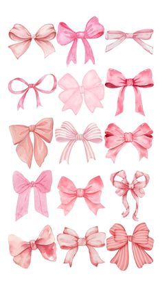 a bunch of pink bows on top of each other