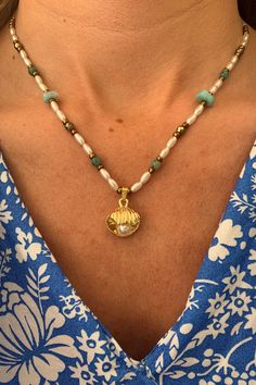 Natural Shell necklaces, Aegean sea shells necklace, shell jewelry, summer jewelry, pearl in a shell necklace, Gift for her, Made in Greece Pearl In A Shell, Shells Necklace, Necklace Shell, Cowrie Shell Necklace, Jewelry Summer, Jewelry Pearl, Seashell Necklace, Aegean Sea, Shell Necklace