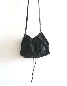 Black leather handbag crossbody bag gift for her  - accordion bag Daily Use Crossbody Bucket Bag With Detachable Strap, Leather Crossbody Bucket Bag For On-the-go, Evening Tote Flap Bag With Adjustable Strap, Chic Pouch Shoulder Bag With Adjustable Strap, Everyday Use Crossbody Evening Bag, Evening Soft Leather Pouch Bucket Bag, Versatile Soft Leather Pouch Satchel, Everyday Crossbody Evening Bag, Chic Crossbody Bucket Bag With Removable Pouch