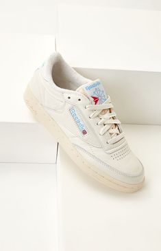 Reebok Women's Cream Club C 85 Vintage Sneakers | PacSun Everyday Sneakers, Club C 85 Vintage, Reebok Logo, Club C 85, Vintage Sneakers, Reebok Sneakers, Before Midnight, Club C, Everyday Shoes