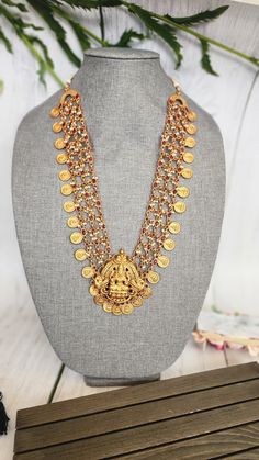 Add charm and charisma to your beautiful personality with these beautifully designed and handcrafted Brass necklaces. The antique finish gives this Necklace a very eye-catching look. Long necklace designed beautifully and compliments very well. Wear it with any of your party or casual outfits and grab compliments all the way! Length 26 to 28 inches! Elegant Yellow Gold Necklace For Diwali, Traditional Yellow Necklace With Faceted Beads, Beautiful Personality, Brass Necklace, Gold Plated Necklace, Your Beautiful, Antique Finish, Gold Design, Necklace Designs