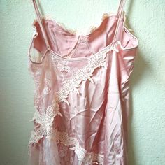 Satin+ Lace Nighty With Adjustable Straps Best Fits A Medium Tiny Rip, Pictured Never Worn Pink Sleepwear With Spaghetti Straps For Wedding Night, Pink Spaghetti Strap Sleepwear For Wedding Night, Pink Lace Sleepwear For Wedding Night, Pink Camisole Sleepwear For Wedding Night, Pink Lace Sleepwear For Bedtime, Pink Summer Party Sleepwear, Pink Lace Sleepwear With Spaghetti Straps, Lace Nighty, Cute Pink Lace Trim Sleepwear