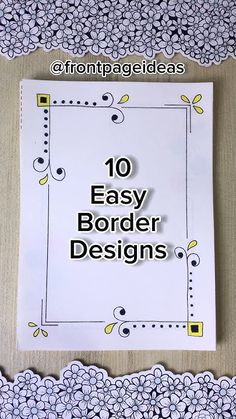 the front cover of an easy border design book