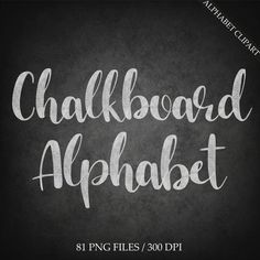 chalkboard alphabet font on a black background