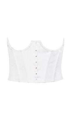 WHITE COTTON UNDERBUST CORSET White Underbust Top With Boned Bodice, Chic White Underbust Corset, White Corset With Underwire And Corset Back, Elegant White Top With Corset Back, White Corset Belt With Corset Back For Summer, Elegant Cotton Corset With Corset Back, White Corset Belt For Summer, White Underbust Corset Belt With Boned Bodice, White Underbust Corset