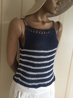 Navy Summer Tops For Vacation, Nautical Striped Tops For Summer, Striped Nautical Tops For Summer, Nautical Beach Tops For Summer, Nautical Style Beach Tops For Summer, Nautical Tops For Beach In Summer, White Summer Tops With Vertical Stripes, White Vertical Stripes Summer Tops, White Vertical Stripes Top For Beach