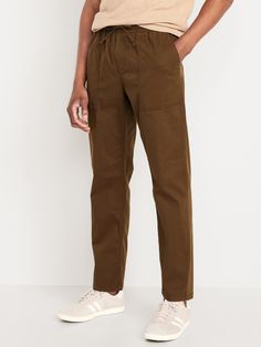 Loose Taper Utility Pants | Old Navy Relaxed Fit Cargo Pants With Elastic Waistband For Work, Utility Pants With Elastic Waistband And Relaxed Fit, Straight Leg Cargo Pants With Pull-on Style For Fall, Straight Leg Pull-on Cargo Pants For Fall, Fall Straight Leg Pull-on Cargo Pants, Casual Workwear Cargo Pants With Elastic Waistband, Casual Cargo Pants With Elastic Waistband For Work, Utility Cargo Pants With Relaxed Fit And Pull-on Style, Relaxed Fit Paperbag Waist Bottoms With Pockets