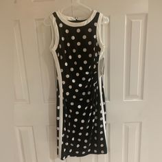 Chaps Women’s Black/White Polka Dot Dress Sleeveless Size Medium. It’s Never Been Worn. Polka Dot Sleeveless Lined Dress, Chaps Women, Green Short Sleeve Dress, Fitted A-line Sleeveless Dress With Polka Dot Pattern, High Neck Maxi Dress, White Polka Dot Dress, Women Bodycon Dress, Striped Shirt Dress, Strappy Dresses