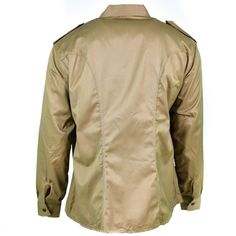 "Original Italian army khaki shirt Featuring tailored back, two front buttoned pockets and epaulets Condition: New Shipping to the United States, Canada, Europe * Economy shipping Shipping time: 7-21 working days or sometimes more * Standard shipping with tracking information Shipping time: 7-14 working days or sometimes more Shipping to Australia, New Zealand, Philippines, Asia, South America * Economy shipping Shipping time: 14-31 working days or sometimes up to 45 days or more * Standard ship Khaki Long Sleeve Tops With Cargo Pockets, Khaki Long Sleeve Shirt With Flap Pockets, Khaki Collared Utility Shirt, Khaki Winter Workwear Shirt, Khaki Long Sleeve Utility Top, Winter Workwear Khaki Shirt, Khaki Long Sleeve Shirt With Buttons, Khaki Collared Tops With Cargo Pockets, Khaki Military Collared Shirt