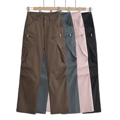 V-014-02 Non-stretch Full Length Work Pants With Pockets, High Waist Stretch Cargo Pants With Pockets, Stretch High-waisted Work Pants With Pockets, Stretch Wide Leg Cargo Pants With Pockets, Stretch Wide Leg Cargo Pants, Stretch High-waisted Cargo Pants With Pockets, Pocket Cargo Pants, Women Street, Cargo Pants Women