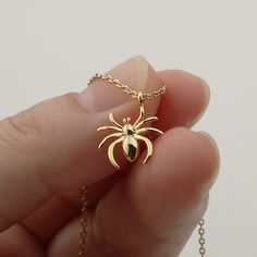 Shiny Gold Spider Necklace, Good Luck Jewelry, Gift Idea for Women, Birthday Gift Necklace, Gold Bug Jewelry - Etsy Gold Jewelry With Lobster Clasp For Birthday, Cadmium-free Necklace For Mother's Day Gift, Gold Nickel-free Necklace For Gifts, Silver Novelty Necklace For Gift, Gold Necklace Nickel Free For Gifts, Round Necklace With Lobster Clasp For Birthday, Dainty Jewelry For Birthday Gift, Dainty Jewelry For Birthday, Novelty Necklace With Lobster Clasp For Gift