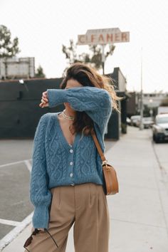 Blue Cardigan | Collage Vintage Blue Cardigan Outfit, Feminine Fall Outfits, Minimalistic Outfits, Knit Collage, Style Sweaters, Country Fashion, Collage Vintage, Adventure Style, My Fashion