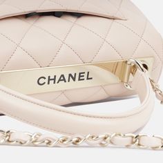 Oozing allure and sophistication, Chanel presents one of its most ravishing, highly acclaimed handbags, the Chanel Trendy CC Flap in Small. Crafted from baby pink lambskin and champagne gold hardware and punctuated with the fashion house’s coveted quilted design, the handbag features a sharp silhouette. SPL Exterior Baby pink quilted lambskin leather Champagne gold toned hardware Signature CC clasp Turn-lock closure Interwoven leather and chain strap Reinforced top handle Slip pocket on rear Plaque series Excellent condition - one small press mark to rear Interior Pink leather interior CC stitched logo under flap Embossed Chanel logo Three storage compartments Two slip pockets Zip pocket Excellent condition - a couple of light scratches inside Sold with box only SPL Height 17cm Width 25cm Chanel Trendy Cc, Champagne Gold Hardware, Chanel Logo, Luxe Fashion, Fashion House, Champagne Gold, Exclusive Bag, Flap Bag, Pink Leather