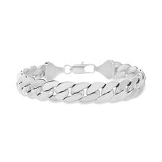 Reinforcements 8.5 inch Cuban Chain Bracelet in Rhodium Stainless Steel for Men Color: White. Gender: male. Age Group: adult. Cuban Chain Bracelet, Cuban Chain, Men's Jewelry, Chains For Men, Chain Bracelet, Bracelets For Men, Silver Bracelet, Jewelry Watches, Jewelry Collection