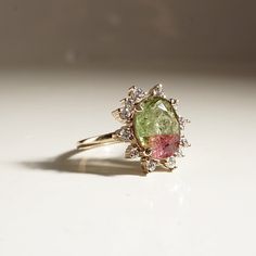 | Tippy Taste Jewelry Fine Jewelry Gemstone Signet Promise Ring, Fine Jewelry 14k Gold Signet Ring With Gemstone, Fine Jewelry Gold Signet Ring With Gemstone, Tourmaline Signet Ring, Modernist Gold Jewelry With Gemstones, Watermelon Tourmaline Ring, Faberge Jewelry, Fancy Jewellery, Watermelon Tourmaline