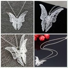 This is a beautiful brand new silver plated butterfly pendant and chain. The chain is 20 inches long. Butterfly Shaped Necklace With Chain As Gift, Butterfly Chain Necklaces, Silver Butterfly Necklace With Clavicle Chain, Silver Sterling Butterfly Necklace With Clavicle Chain, Silver Sterling Butterfly Necklace With Adjustable Chain, Elegant Silver Butterfly Necklace With Charm, Silver Butterfly Necklace For Party, Silver Butterfly Necklace With Clavicle Chain As Gift, Silver Butterfly Clavicle Chain Necklace Gift