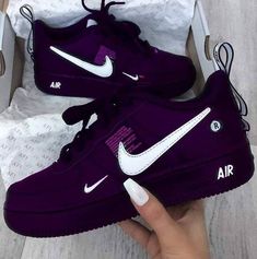 Neon Nike Shoes, Jordan Shoes Girls, Custom Nike Shoes, All Nike Shoes, Purple Sneakers, Custom Air Force 1, Nike Air Shoes, Zig Ziglar, Cute Nike Shoes