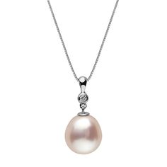 From our Vault Collection, this necklace was designed in-house using one-of-a-kind pearls. A limited quantity is available, once they're gone, they're gone! Product Details:- 11.0-12.0 mm AAA White Freshwater Drop Pearl- VS1-G, 0.04 cttw- 14K solid gold setting and chain, your choice of White or Yellow Gold- 16-18 inch adjustable box chain included No two pearls are exactly alike, so the pearls you receive may look slightly different in color from the pearls photographed here. Oval Akoya Pearl Necklace With Pearl Pendant, Classic Akoya Pearl Pear-shaped Necklace, Formal Akoya Pearl Necklace With Pear Shape, Formal Akoya Pearl Pear-shaped Necklace, Formal Akoya Pearl Pear Shaped Necklace, Formal Pear-shaped Akoya Pearl Necklace, High Luster Akoya Pearl Necklace For Wedding, Classic High Luster Pendant Pearl Necklace, Fine Jewelry Pearl Pendant Necklace In Pearl White