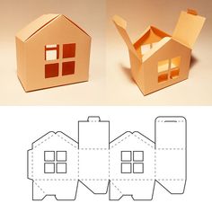 the cut out paper houses are ready to be made into something that looks like a house