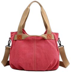 Trendy Large Capacity Canvas Bag For On-the-go, Versatile Large Capacity Canvas Bag For On-the-go, Casual On-the-go Canvas Bag, Trendy Red Canvas Bag, Trendy Canvas Hobo Bag With Adjustable Strap, Casual Shoulder Canvas Bag, Casual Shoulder Bag For Daily Use With Canvas Lining, Casual Canvas Satchel For On-the-go, Red Casual Cotton Shoulder Bag