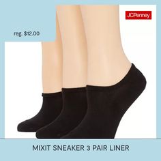 Try this Mixit women's liner sock set to stock up on chic essentials. These three pairs of slip-on socks are crafted from a soft stretch-knit, perfect to wear with your favorite pair of sneakers or ankle boots.# Pieces In Set: 3 PairFeatures: Cuffed, Stretch FabricShoe Size Range: 4-10Fiber Content: 98% Polyester, 2% SpandexFabric Description: KnitCare: Tumble Dry, Machine WashCountry of Origin: Imported Chic Essentials, Sock Set, Liner Socks, Ankle Boots, Slip On, Socks, Cuff, Range, Boots